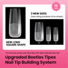 Picture of Beetles Tipex Nail Tips Long Square-C Curved Half Matte Nail Tips 210 Pcs Pre Building Fake Nails with Uv Nail Glue, LED Nail Lamp - Thick Acrylic Nail Set for Flat Nails