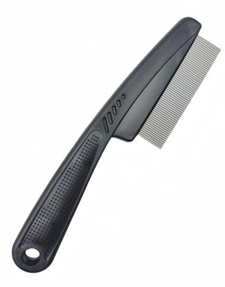 Picture of Yumflan Dandruff Comb, Stainless Steel Fine Tooth Dandruff Remover, Professional Scalp Comb Hair Comb for Kids and Adults (Black)