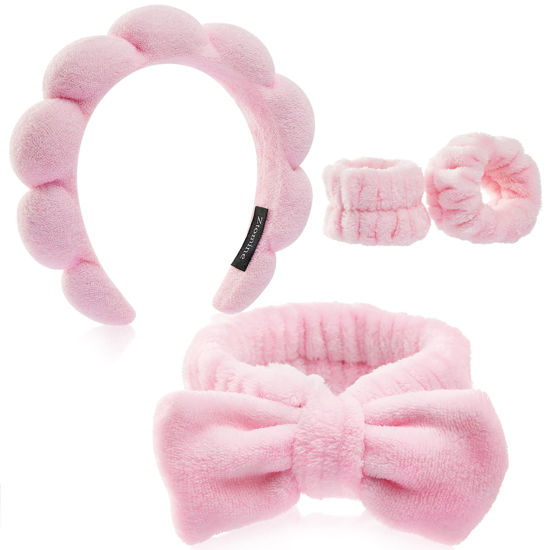 Picture of Ztomine Headbands for Women - Spa Headband and Wristband Set - Headband for Washing Face,Facial Mask,Makeup and Skin Care,Gifts for Women and Teen Girl Gifts Trendy Stuff
