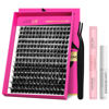 Picture of VEYESBEAUTY Lash Clusters Kit Fluffy Individual Lash Extensions Xtreme 3D Layered Volume Eyelashes kit Thin & Invisible Band Wispy Faux Mink Lash Mixed Length 10-18mm with Bond&Seal Remover Applicator