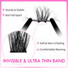 Picture of VEYESBEAUTY Lash Clusters Kit Fluffy Individual Lash Extensions Xtreme 3D Layered Volume Eyelashes kit Thin & Invisible Band Wispy Faux Mink Lash Mixed Length 10-18mm with Bond&Seal Remover Applicator