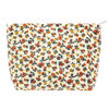 Picture of PAZIMIIK Makeup Bag Large Zipper Corduroy Make Up Pouch for Purse Travel Canvas Cosmetic Organizer for Women Brush Storage,Floral White