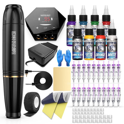 Picture of Tattoo Gun Kit Cartridge Tattoo Machine Kit Tattoo Kit Tattoo Pen Kit for Beginners Rotary Tattoo Pen Type Machine Kit Complete Tattoo Supplies WTK070