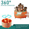 Picture of Diesisa 360 Rotating Makeup Brush Organizer With 5 Sections, Spining Countertop Swivel Makeup Brush Holder for Cosmetics, Nail Polish, Art Supply, Bathroom Vanity Desktop Organizer - Orange