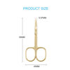 Picture of LIVINGO Stainless Steel Cuticle Nail Scissors, Premium Sharp Curved Blade Multi-purpose Sharp Cuticle Eyebrows Manicure Pedicure Beauty Grooming Scissors with Case, 3.5" Gold