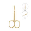 Picture of LIVINGO Stainless Steel Cuticle Nail Scissors, Premium Sharp Curved Blade Multi-purpose Sharp Cuticle Eyebrows Manicure Pedicure Beauty Grooming Scissors with Case, 3.5" Gold
