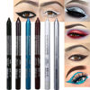 Picture of evpct 6Pcs White Glitter Eyeliner Pencils Set delineadores de colores para ojos lapiz negro a prueba de agua Black Silver Blue Red Brown Metallic Colorful Liquid Eye Liners Waterproof