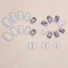 Picture of WAFOLOZE Nails Press ons,White Short Square Press on Nails Fake/False Nails with Blue Flower Designs Glossy Acrylic Artificial Nails Stick on Nails for Women 24Pcs