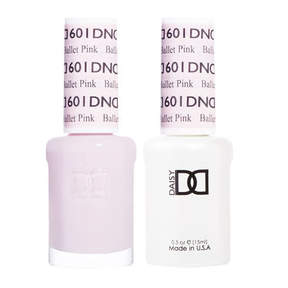 Picture of DND Gel Polish Set, Pink Collection, UV/LED Gel Polish and Air Dry Nail Lacquer, Matching Chip-Free Polish Duo, 601 Ballet Pink, 0.5 Fl Oz
