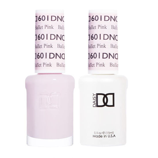 Picture of DND Gel Polish Set, Pink Collection, UV/LED Gel Polish and Air Dry Nail Lacquer, Matching Chip-Free Polish Duo, 601 Ballet Pink, 0.5 Fl Oz