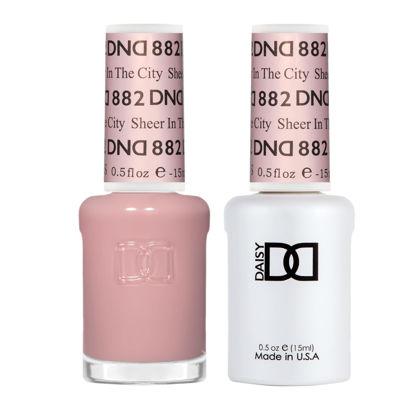 Picture of DND Gel Polish Set, Sheer Collection, UV/LED Gel Polish and Air Dry Nail Lacquer, Matching Chip-Free Polish Duo, 882 Sheer In The City, 0.5 Fl Oz