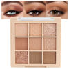 Picture of 9Colors Neutral Eye Shadow Palette Eyeshadow Kit Nudes,Matte Glitter Natural Neutral Eyeshadow Palettes for Hazel Eyes Highly Pigmented Long Lasting Naturing-Looking Travel Eyeshadow Nude Palette