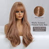 Picture of Esmee 24 Inches Strawberry Blonde Long Wavy Wig with Bangs for Women Natural Synthetic Hair Heat Resistant Wigs for Daily Party Cosplay Wear