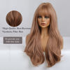 Picture of Esmee 24 Inches Strawberry Blonde Long Wavy Wig with Bangs for Women Natural Synthetic Hair Heat Resistant Wigs for Daily Party Cosplay Wear