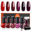 Picture of modelones Christmas Nail Polish Set 6 Colors, Dark Red Cat Eye Burgundy Glitter Quick Dry Mini Nail Lacquer Kit Magnetic Maroon Purple Cherry Red Winter DIY Home Nail Art Manicure Gift for Women Girls