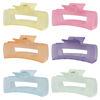 Picture of Sisiaipu 4 Inch Big Hair Claw Clips 6 Pcs Large Claw Clips for Thick Hair Square Hair Clips for Women Rectangle Hair Clips Nonslip Acrylic Banana Jaw Clips Hair Accessories for Girls -Ice Cream