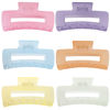 Picture of Sisiaipu 4 Inch Big Hair Claw Clips 6 Pcs Large Claw Clips for Thick Hair Square Hair Clips for Women Rectangle Hair Clips Nonslip Acrylic Banana Jaw Clips Hair Accessories for Girls -Ice Cream