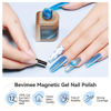 Picture of Bevimee Moonlight Cat Eye Gel Nail Polish 12ML Blue Glitter Magnetic Gel Polish Velvet Ceramic Effect Crystal Shimmer Cateye Gel Soak Off UV Gel Nail polish Nail Art Manicure Salon At Home 1Pc