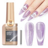 Picture of Bevimee Cat Eye Gel Nail Polish 12ML, Lavender Purple Smoothie Magnetic Gel Polish Holographic Shimmer Glitter Cats Eye Nail Polish with Magnet Stick Soak Off UV Gel Nail Art Varnish