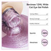 Picture of Bevimee Cat Eye Gel Nail Polish 12ML, Lavender Purple Smoothie Magnetic Gel Polish Holographic Shimmer Glitter Cats Eye Nail Polish with Magnet Stick Soak Off UV Gel Nail Art Varnish