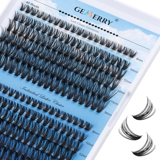 Picture of Individual Lashes Large Tray 240pcs Lash Clusters 0.07mm 40P+50P C Curl Mix 8-16mm Eyelash Clusters Soft&Lightweight Cluster Lashes Mink Lash Extension Clusters Mixed Tray Individual Lashes Cluster