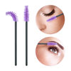 Picture of G2PLUS 100PCS Disposable Eyelash Brushes, Adjustable Mascara Wands Makeup Applicator, Eyelash Spoolies Brushes for Eyelash Extensions and Eyebrows (Purple)