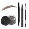 Picture of Eyebrow Pencil Makeup Kit, with Waterproof 2-IN-1 Microblading Eyebrow Pen, Eyebrow Pomade, Eyeliner and Dual-ended Eyebrow Brush, Brow Pencil Kit for Natural Eyebrows - Ebony