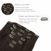 Picture of WENNALIFE Clip in Human Hair Extensions, 14 Inch 120g 7pcs Dark Brown to Chestnut Brown and Dirty Blonde Highlighted Clip In Human Hair Remy Clip in Hair Extensions Real Human Hair Double Weft