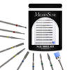 Picture of MelodySusie 10pcs Nail Drill Bits Set, 3/32 Inch Diamond Cuticle Nail Bits Kit for Nail Drill E-File, Manicure Pedicure Remover Tools for Acrylic Gel Nails, Salon Home Nail Care Supplies, Silver