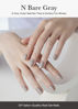 Picture of ohora Semi Cured Gel Nail Strips (N Bare Gray) - Works with Any Nail Lamps, Salon-Quality, Long Lasting, Easy to Apply & Remove - Includes 2 Prep Pads, Nail File & Wooden Stick