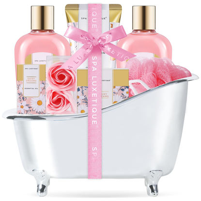 Picture of Self Care Gifts for Women, Spa Luxetique Bath and Body Gift Set, 8pcs Daisy Gift Baskets for Women with Bubble Bath, Lotion, Bath Gifts for Women, Christmas Gifts for Women