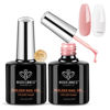 Picture of modelones Builder Nail Gel, 2 Pcs Clear and Rose Nude Pink Gel Builder for Nail Thickening Apex Building 8-in-One Rubber Base Gel Polish Nail Strengthener Extend Gel LED Nail Lamp Cured Hard Gel 10 ml