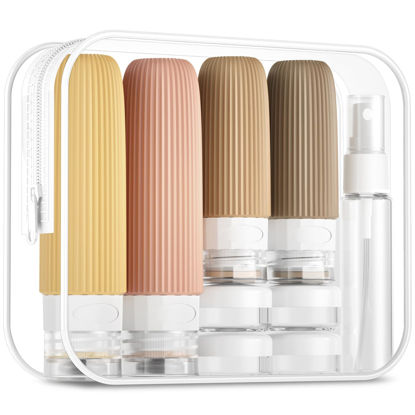 Picture of Mrsdry 16 Pack Travel Bottles Set, TSA Approved Leak Proof Silicone Squeezable Containers for Toiletries, Refillable Travel Accessories for Conditioner, Shampoo, Lotion & Body Wash Accessories