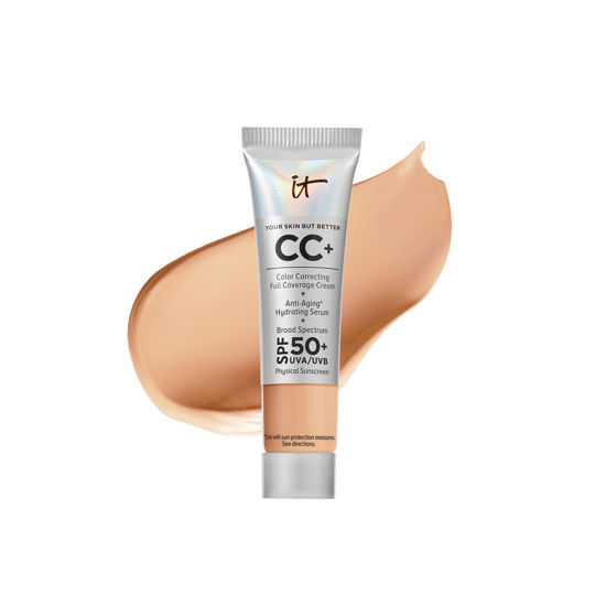 Picture of IT Cosmetics Your Skin But Better CC+ Cream Travel Size, Neutral Medium - Color Correcting Cream, Full-Coverage Foundation, Hydrating Serum & SPF 50+ Sunscreen - Natural Finish - 0.406 fl oz
