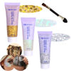 Picture of Body Glitter Face Glitter Gel: Singer Concerts Disco Festival Rave Accessories Face Glitter Makeup 150ml Chunky Sequins Mermaid Face Body Hair Glitter Gel (White&Silver&Gold)