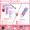 Picture of Body Glitter Face Glitter Gel: Singer Concerts Disco Festival Rave Accessories Face Glitter Makeup 150ml Chunky Sequins Mermaid Face Body Hair Glitter Gel (Red&White&Pink)