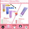 Picture of Body Glitter Face Glitter Gel: Singer Concerts Disco Festival Rave Accessories Face Glitter Makeup 150ml Chunky Sequins Mermaid Face Body Hair Glitter Gel (Pink&Gold&Blue)