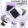 Picture of Lash Extension Kit 280Pcs Volume Individual Lashes Kit Superfine Individual Lashes 10-18mm Soft D Curl Lash Clusters Kit with Bond and Seal Lash Tweezers for Self Use （Kit，70D-10-18MIX）