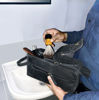 Picture of RUSTIC TOWN Leather Toiletry Bag for Men - Travel Organizer Shaving Dopp Kit (Black)