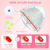 Picture of UV Gel Nail Lamp,150W UV Nail Dryer LED Light for Gel Polish-4 Timers Professional Nail Art Accessories,Curing Gel Toe Nails (Pink)