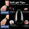 Picture of UNA GELLA Short Almond Nail Tips Pre-shape Short Almond Gel x Nail Tips 216pcs Short Almond Press on Nails 12 Sizes Soft Gel Acrylic Clear Fake Full Cover Nail Tips for Nails Extension Home DIY Salon