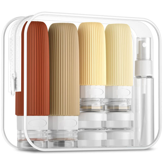 Picture of Mrsdry 16 Pack Travel Bottles Set, TSA Approved Leak Proof Silicone Squeezable Containers for Toiletries, Refillable Travel Accessories for Conditioner, Shampoo, Lotion & Body Wash Accessories