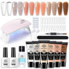 Picture of BORN PRETTY Extension Nail Gel Kit-6 Colors Gel Kit Nude Clear Jelly All-In-1 Kit Builder Glue Gel with Nail Lamp Base Top Coat Set Nail Forms French Manicure Set for Beginner