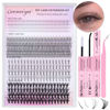 Picture of Geeneiya Lash Clusters Kit Individual Lash Extension Kit DIY Multi-type D Curl Cluster Eyelash Extension Kit with Bottom Lashes, Waterproof Lash Bond and Seal Glue, Lash Tweezers (30D, 480PCS)