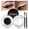 Picture of evpct 2 in 1 White & Black Gel Eye Liner Waterproof Smudge Proof for Waterline White Liquid Eyeliner Pen Pencil Cream Eyebrow Pomade Set with Brushes Work Great with Eyeliner Face Body Paint Stick