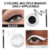 Picture of evpct 2 in 1 White & Black Gel Eye Liner Waterproof Smudge Proof for Waterline White Liquid Eyeliner Pen Pencil Cream Eyebrow Pomade Set with Brushes Work Great with Eyeliner Face Body Paint Stick