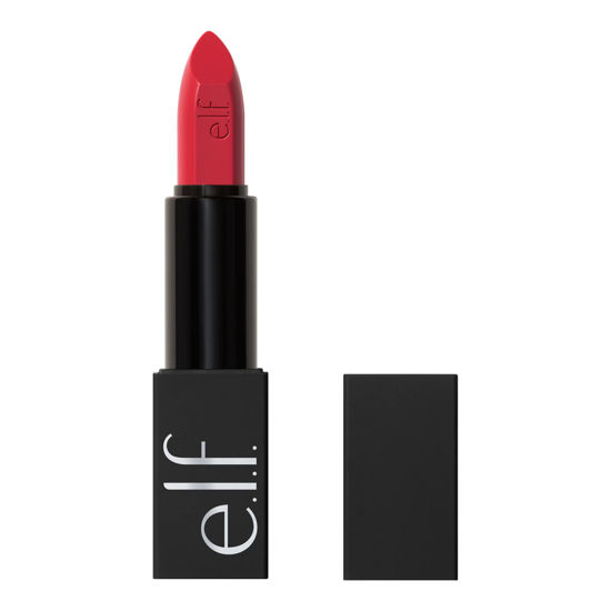 Picture of e.l.f. O Face Satin Lipstick, Richly Pigmented, Nourishing & Long-Lasting Creamy Lipstick, Infused With Jojoba, Vegan & Cruelty-Free, Loud AF