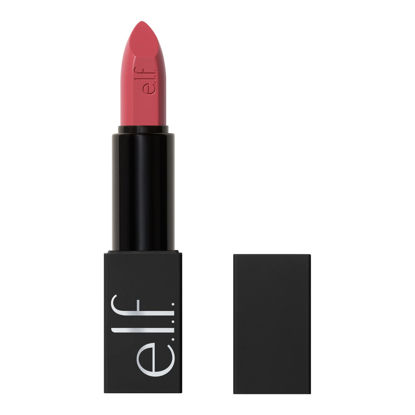Picture of e.l.f. O Face Satin Lipstick, Richly Pigmented, Nourishing & Long-Lasting Creamy Lipstick, Infused With Jojoba, Vegan & Cruelty-Free, Pleased