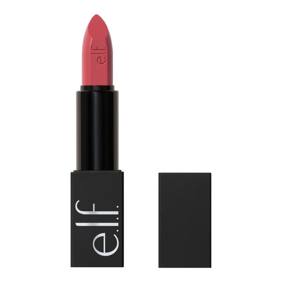 Picture of e.l.f. O Face Satin Lipstick, Richly Pigmented, Nourishing & Long-Lasting Creamy Lipstick, Infused With Jojoba, Vegan & Cruelty-Free, Pleased