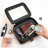 Picture of Aveniee Clear Makeup Bags, Double Layer Cosmetic Bags with Separate Brush Compartment, Large Travel Toiletry Bag Cosmetic Case, Travel Accessories Organizer for Women(2 Layers, Black)